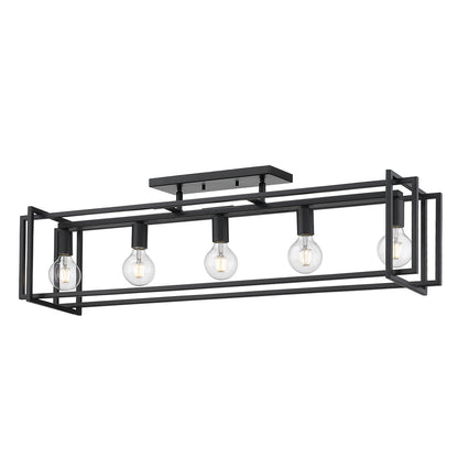 Golden Lighting Tribeca 5-light Island Light in Matte Black - - Golden Lighting
