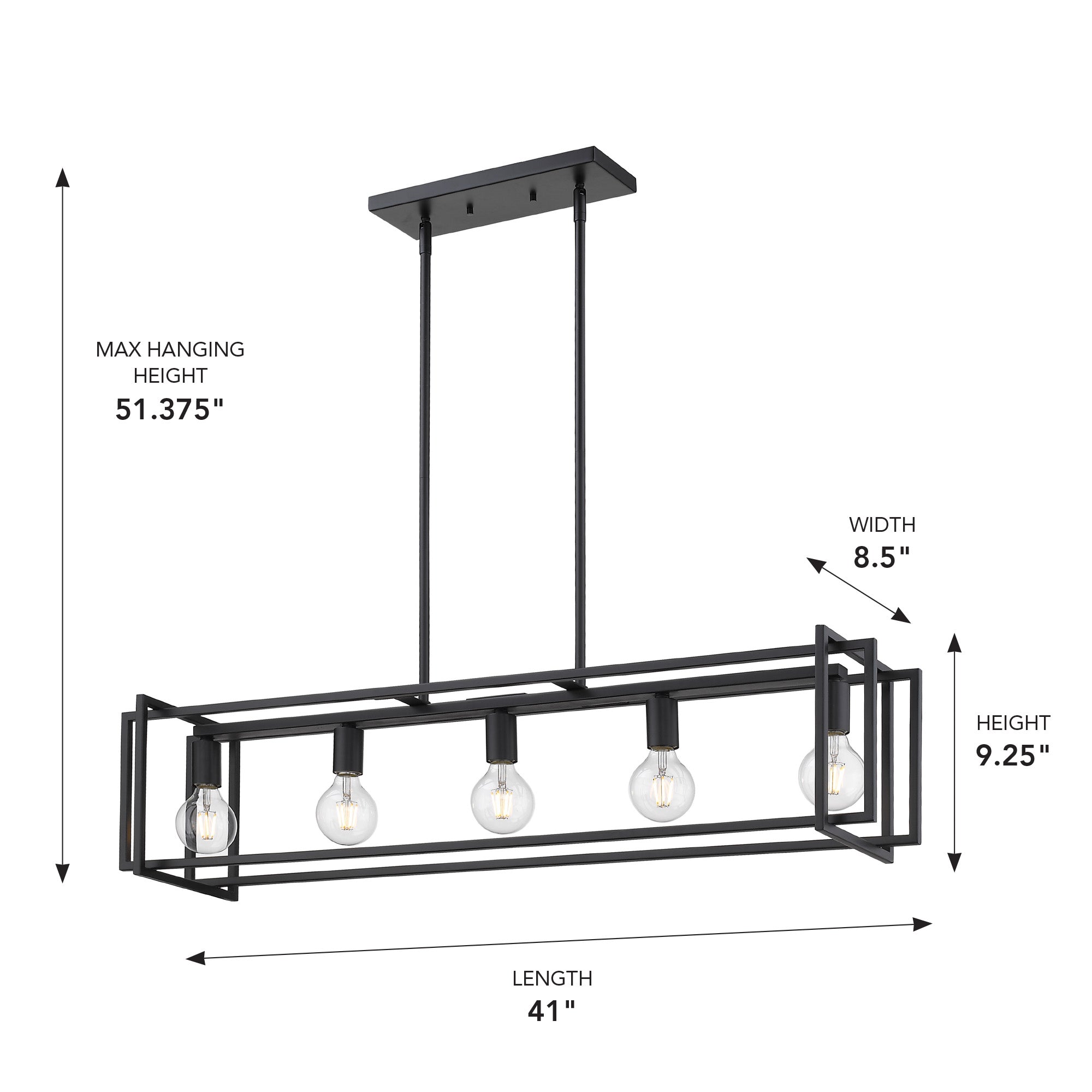 Golden Lighting Tribeca 5-light Island Light in Matte Black - - Golden Lighting