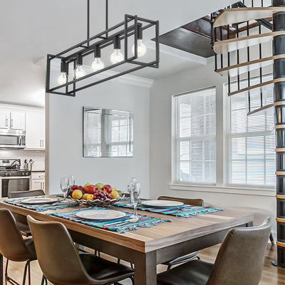 Golden Lighting Tribeca 5-light Island Light in Matte Black - - Golden Lighting