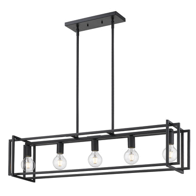 Golden Lighting Tribeca 5-light Island Light in Matte Black - - Golden Lighting