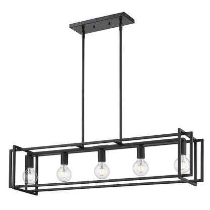 Golden Lighting Tribeca 5-light Island Light in Matte Black