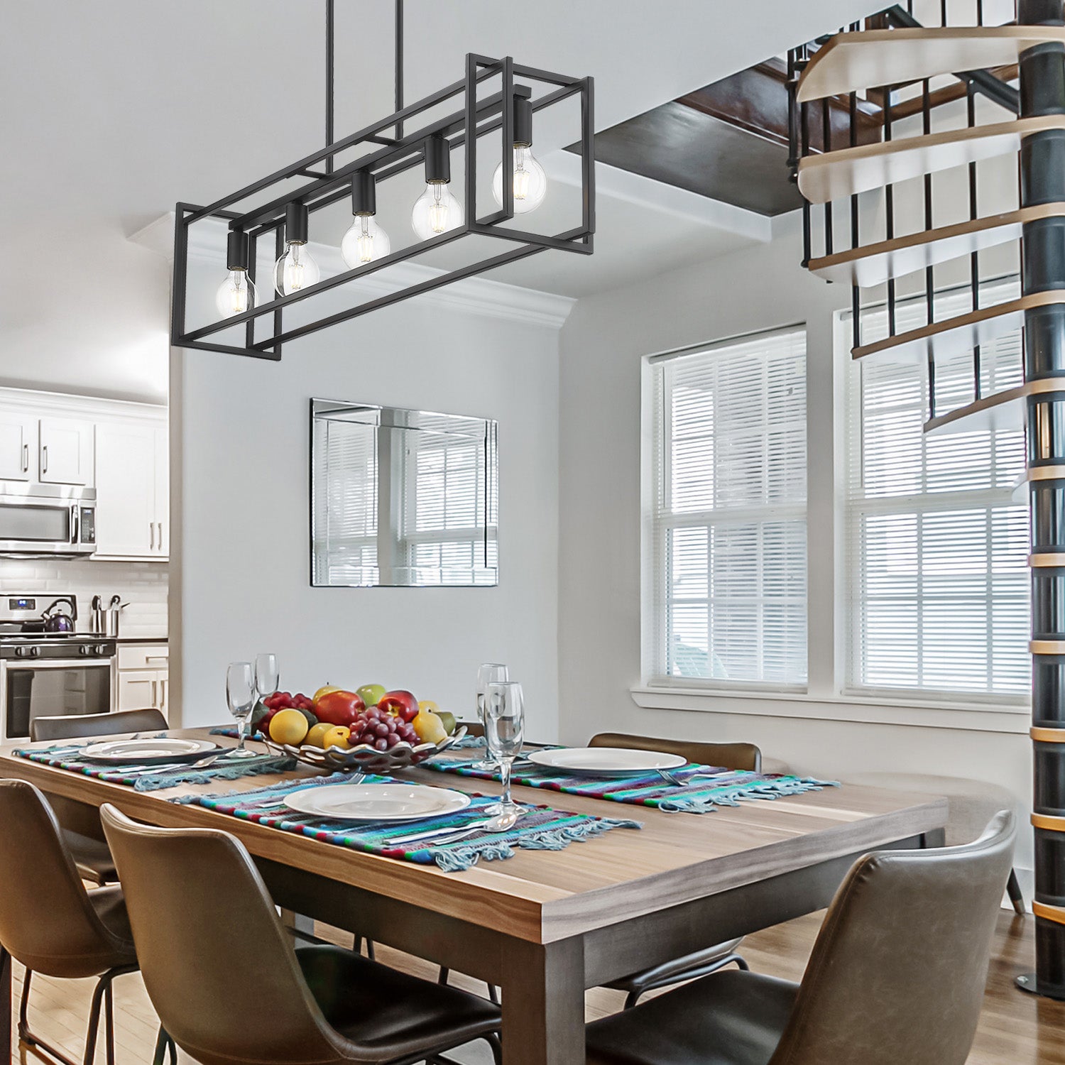 Tribeca Linear Pendant in Matte Black with Matte Black Accents - Default Title - Golden Lighting