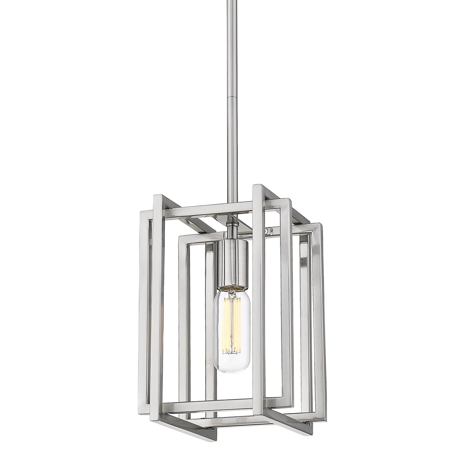 Tribeca Mini Pendant in Pewter with Pewter Accents - Pewter / No Shade / N/A - Golden Lighting