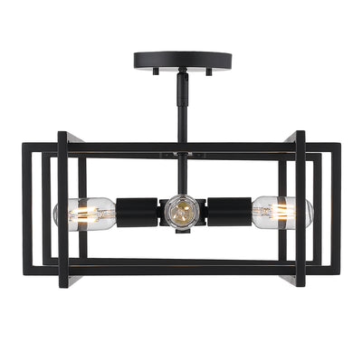 Golden Lighting Tribeca 4-light Semi-Flush Mount in Matte Black - - Golden Lighting