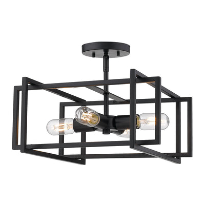 Golden Lighting Tribeca 4-light Semi-Flush Mount in Matte Black - Default Title - Golden Lighting