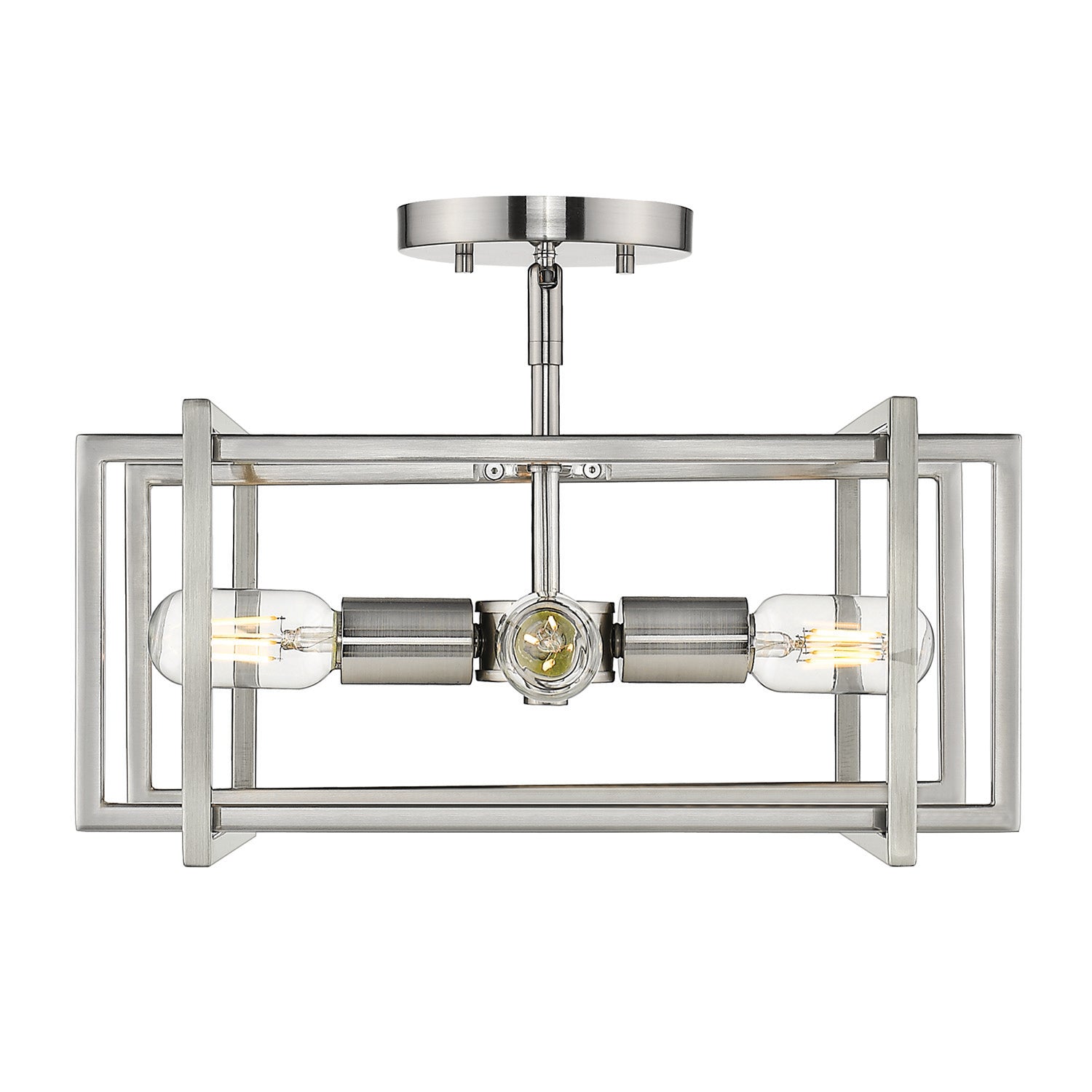 Tribeca Semi-flush in Pewter with Pewter Accents - - Golden Lighting