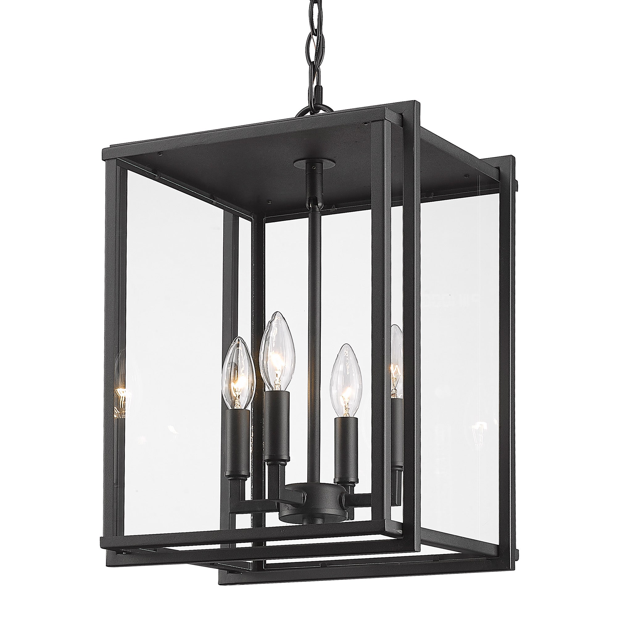 Tribeca Outdoor 4 Light Pendant in Natural Black - - Golden Lighting