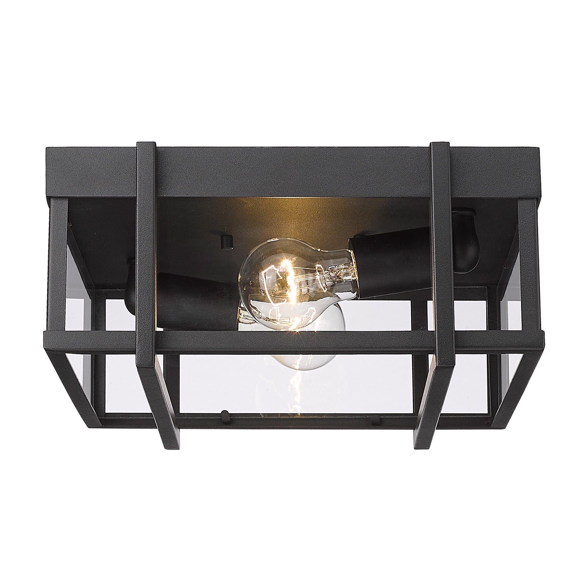 Golden Lighting Tribeca 2-light Outdoor Ceiling in Natural Black - - Golden Lighting