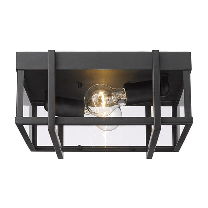 Golden Lighting Tribeca 2-light Outdoor Ceiling in Natural Black - - Golden Lighting