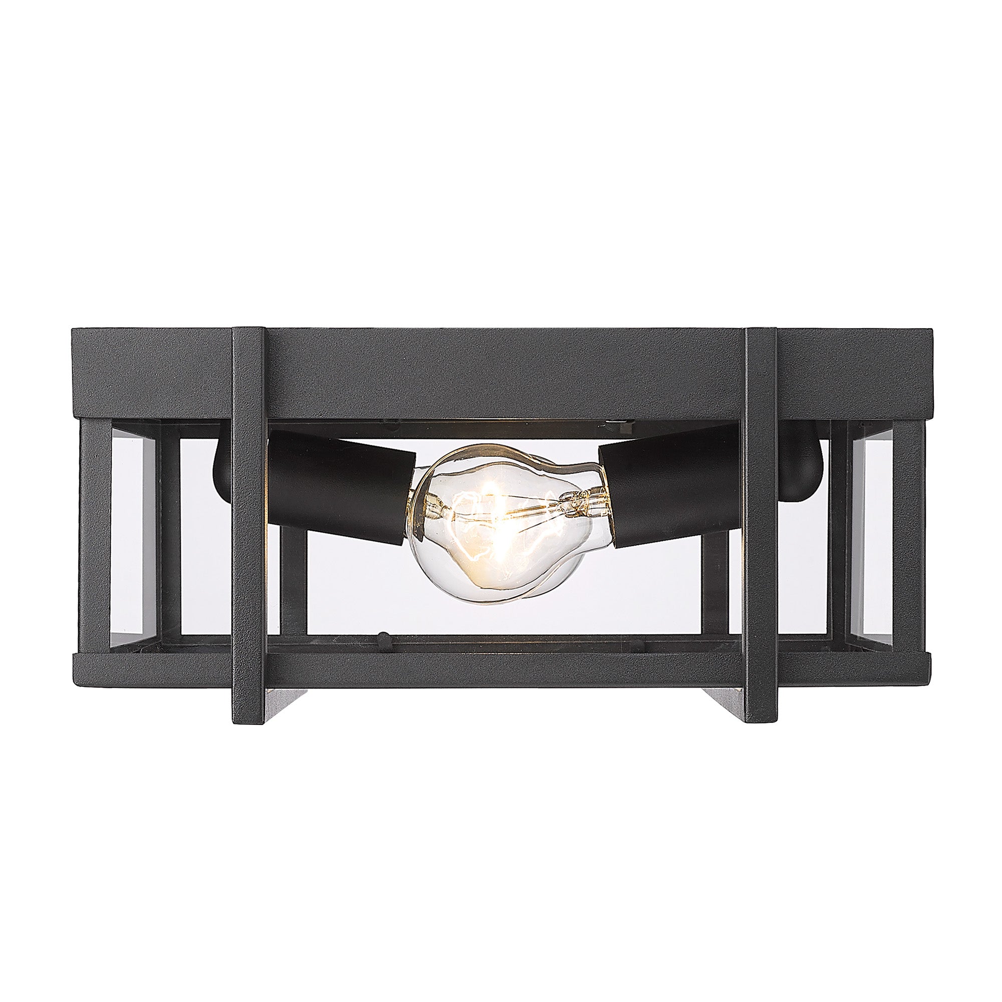 Tribeca Outdoor Flush Mount in Natural Black - Natural Black / Clear Glass / Clear - Golden Lighting