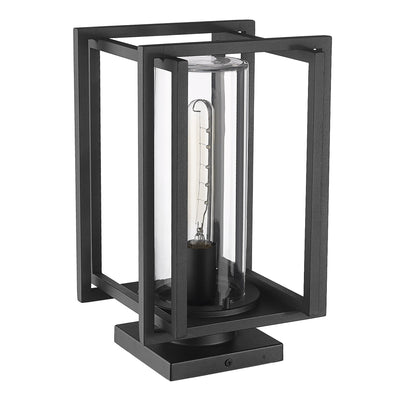 Golden Lighting Tribeca 1-light Outdoor Pier Mount in Natural Black and Clear Glass - - Golden Lighting