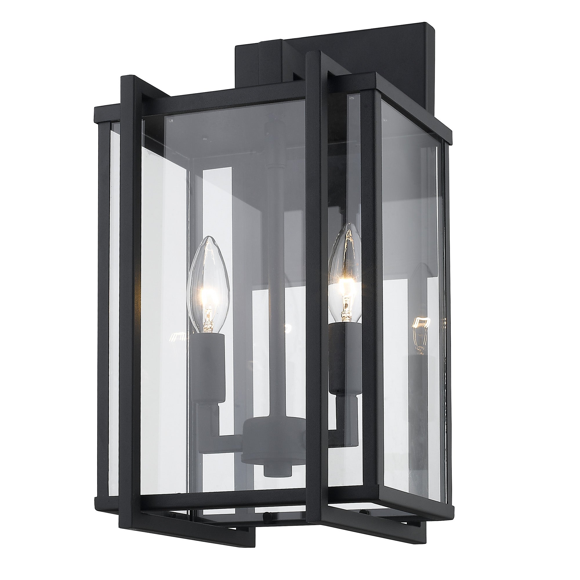 Golden Lighting Tribeca 2-light Outdoor Wall in Natural Black - - Golden Lighting