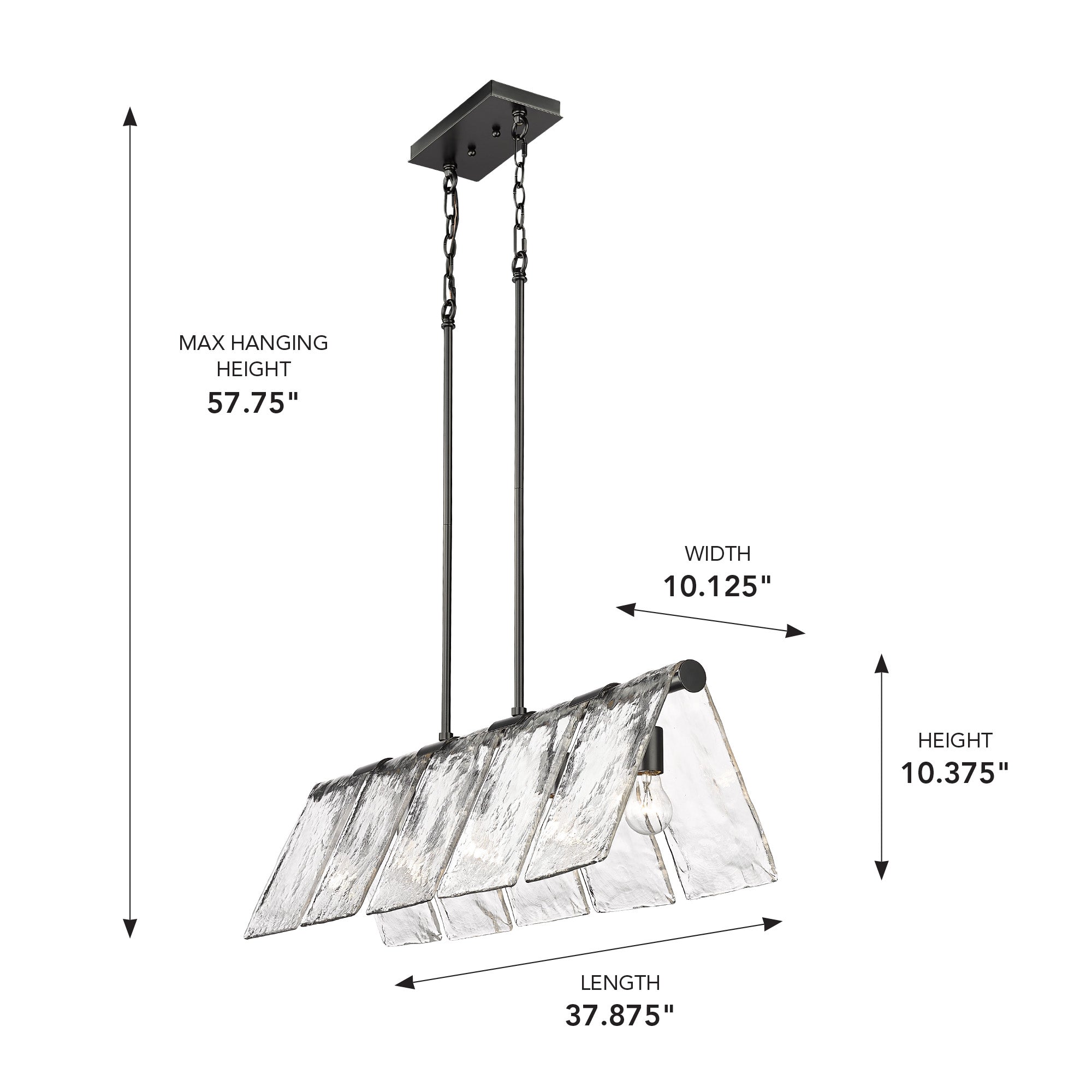Golden Lighting Serenity 5-light Island Light in Matte Black - - Golden Lighting