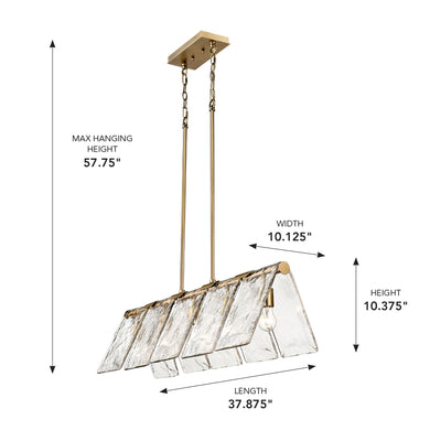 Golden Lighting Serenity 5-light Island Light in Modern Brass - - Golden Lighting