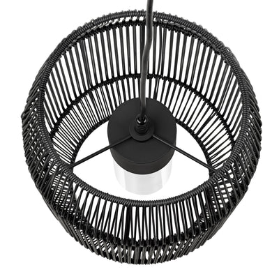 Golden Lighting Seabrooke 1-light Outdoor Pendant in Natural Black and Black Composite Wicker - - Golden Lighting