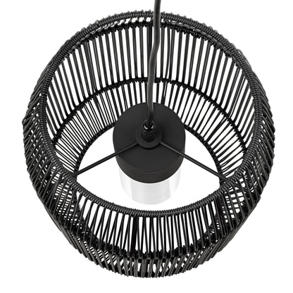 Golden Lighting Seabrooke 1-light Outdoor Pendant in Natural Black and Black Composite Wicker - - Golden Lighting