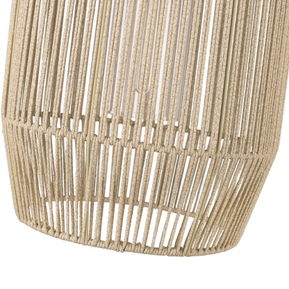 Golden Lighting Seabrooke 1-light Outdoor Pendant in Natural Black and Summer Sands shade - - Golden Lighting