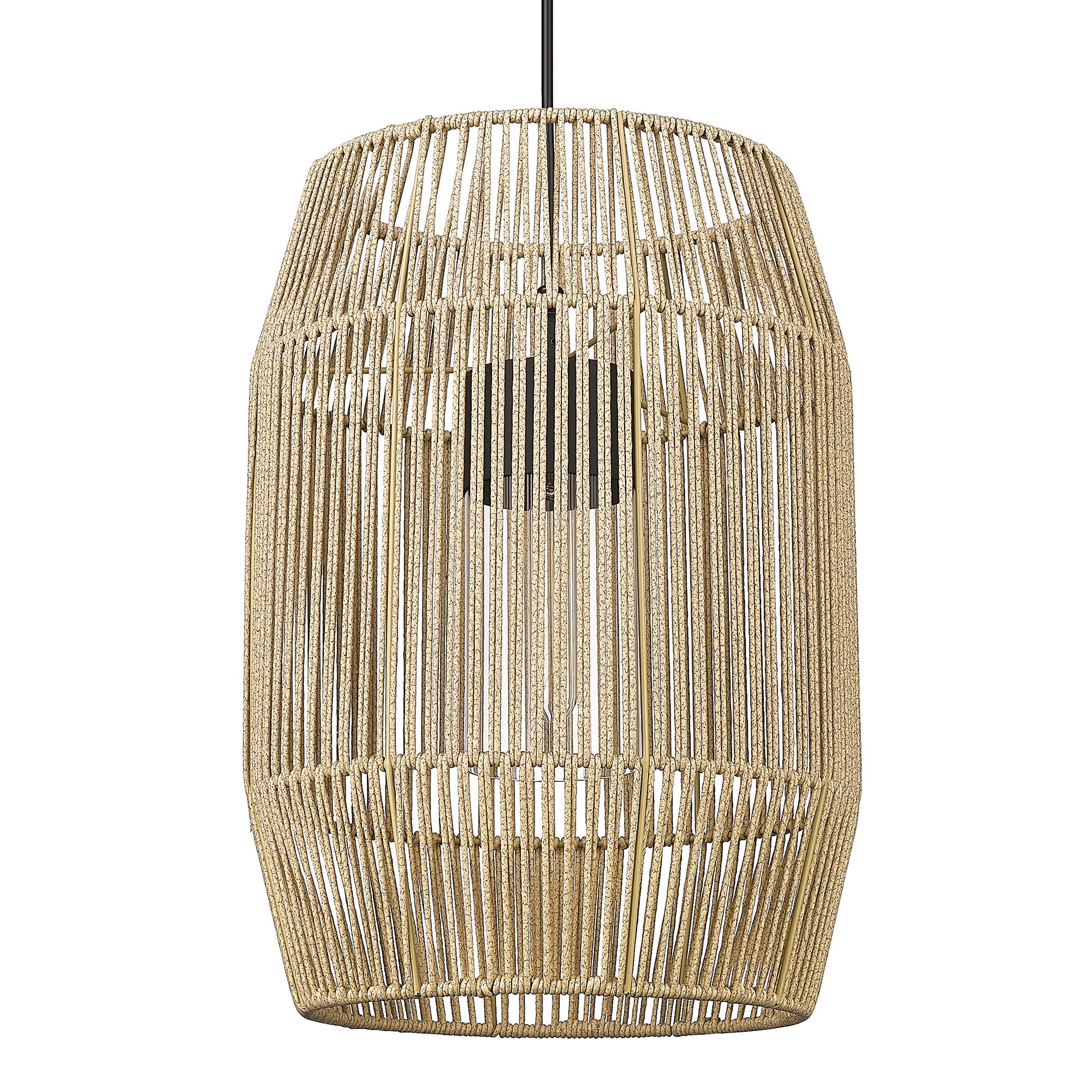 Seabrooke Outdoor 1 Light Pendant in Natural Black - Natural Black / Summer Sands / Beige - Golden Lighting