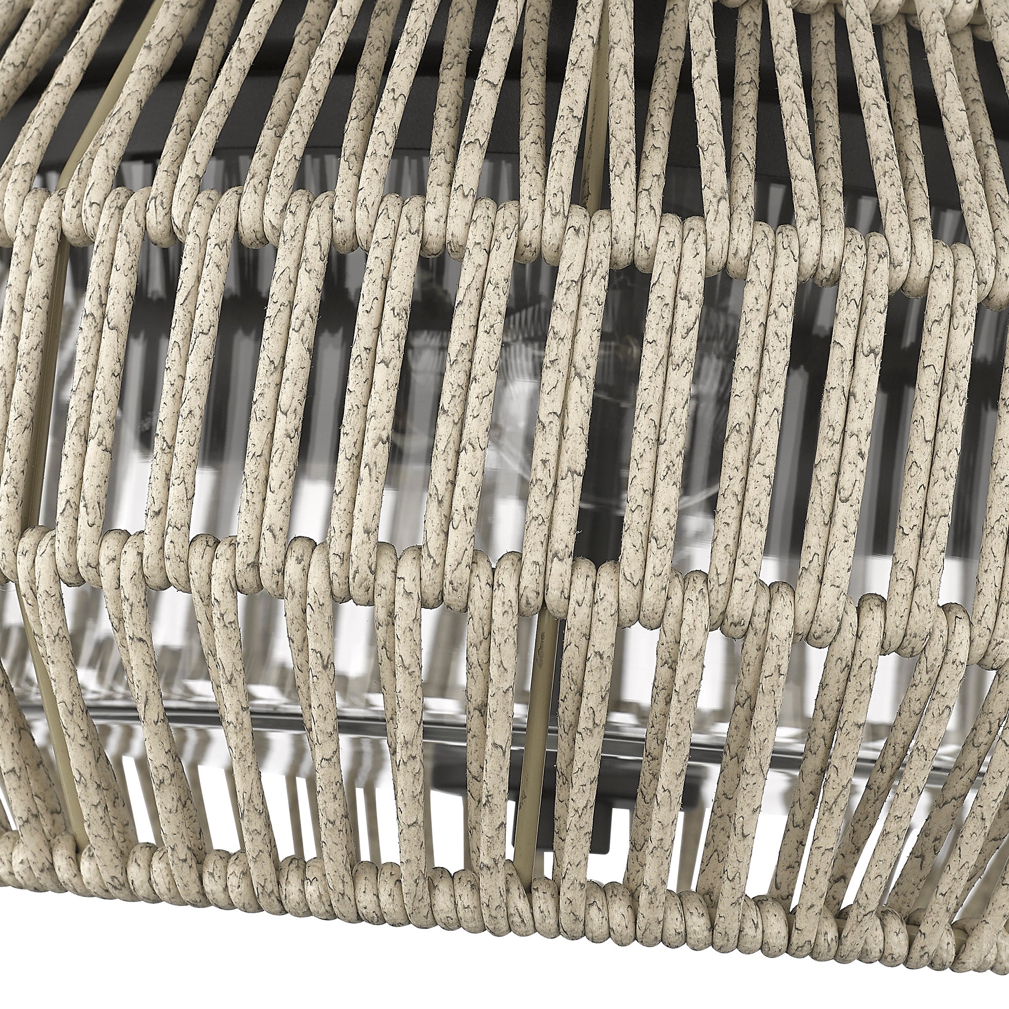 Seabrooke Flush Mount - Outdoor in Natural Black with Summer Sands Shade - - Golden Lighting