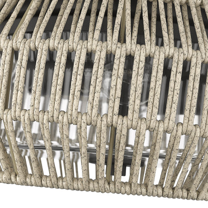Seabrooke Flush Mount - Outdoor in Natural Black with Summer Sands Shade - - Golden Lighting