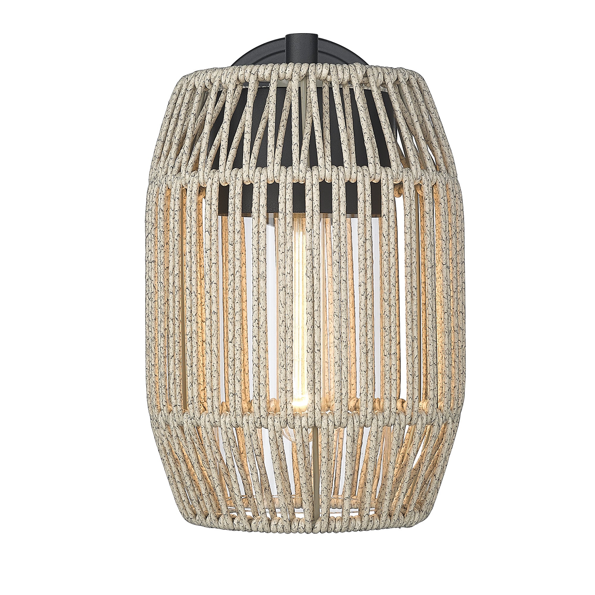 Seabrooke Large Wall Sconce - Outdoor in Natural Black - Natural Black / Summer Sands / Beige - Golden Lighting