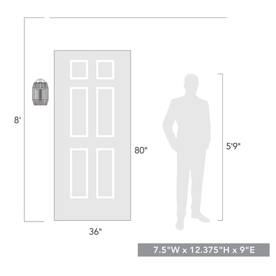 Golden Lighting Seabrooke 1-light Outdoor Wall in Natural Black - - Golden Lighting