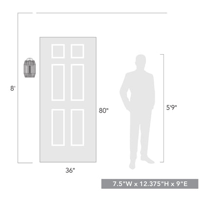 Golden Lighting Seabrooke 1-light Outdoor Wall in Natural Black - - Golden Lighting