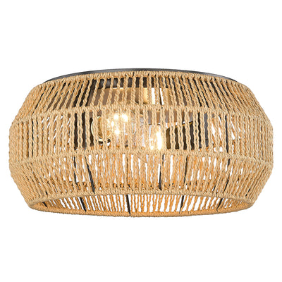 Golden Lighting Marlee 2-light Flush Mount in Matte Black - - Golden Lighting