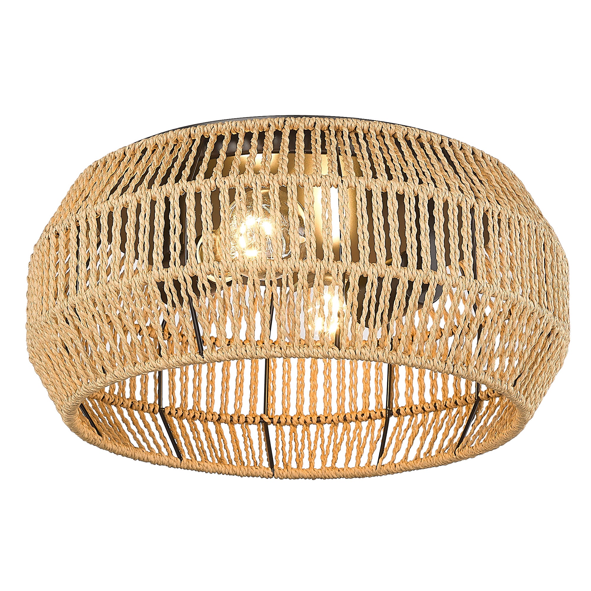 Golden Lighting Marlee 2-light Flush Mount in Matte Black - - Golden Lighting