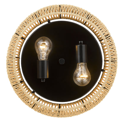 Golden Lighting Marlee 2-light Flush Mount in Matte Black - - Golden Lighting