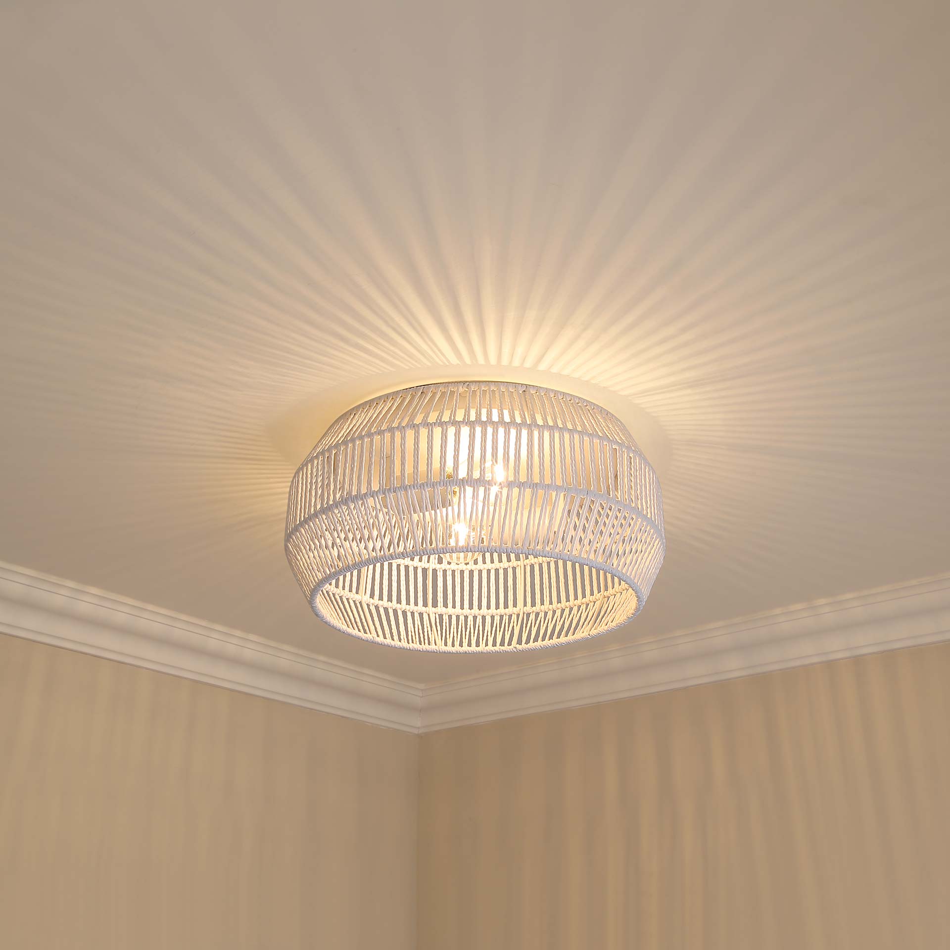 Golden Lighting Marlee 2-light Flush Mount in Matte White - - Golden Lighting