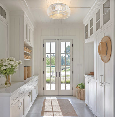 Golden Lighting Marlee 2-light Flush Mount in Matte White - - Golden Lighting