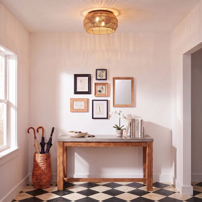 Marlee 2-light Flush Mount in Matte Black, AI-visualized kitchen scene - Golden Lighting