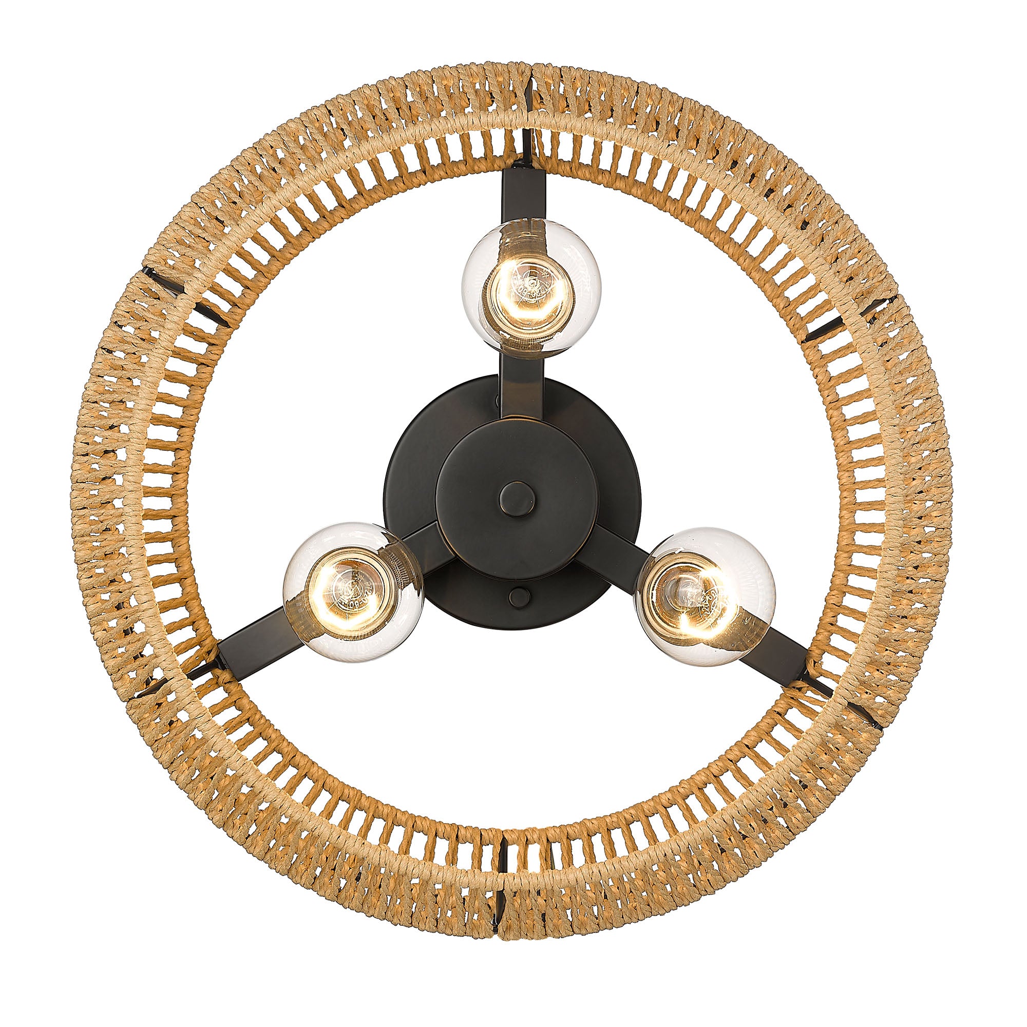 Golden Lighting Marlee 3-light Semi-Flush Mount in Matte Black - - Golden Lighting