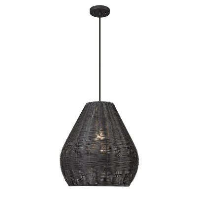 Melany 1-light Outdoor Pendant in Natural Black