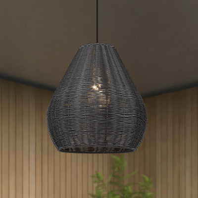 Melany 1-light Outdoor Pendant in Natural Black