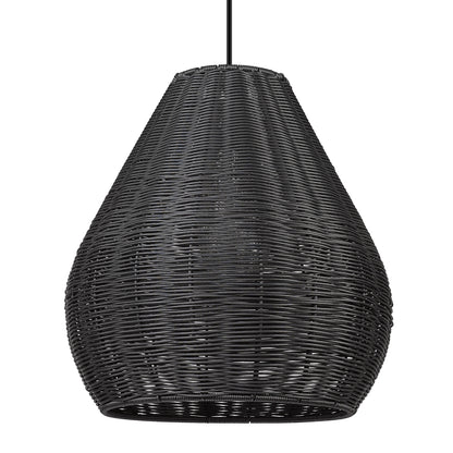 Wry Lighting Melany 1-light Outdoor Pendant in Natural Black - - Golden Lighting