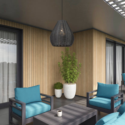 Wry Lighting Melany 1-light Outdoor Pendant in Natural Black - Default Title - Golden Lighting