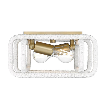 Camden 2-light Flush Mount in Brushed Champagne Brass - Golden Lighting
