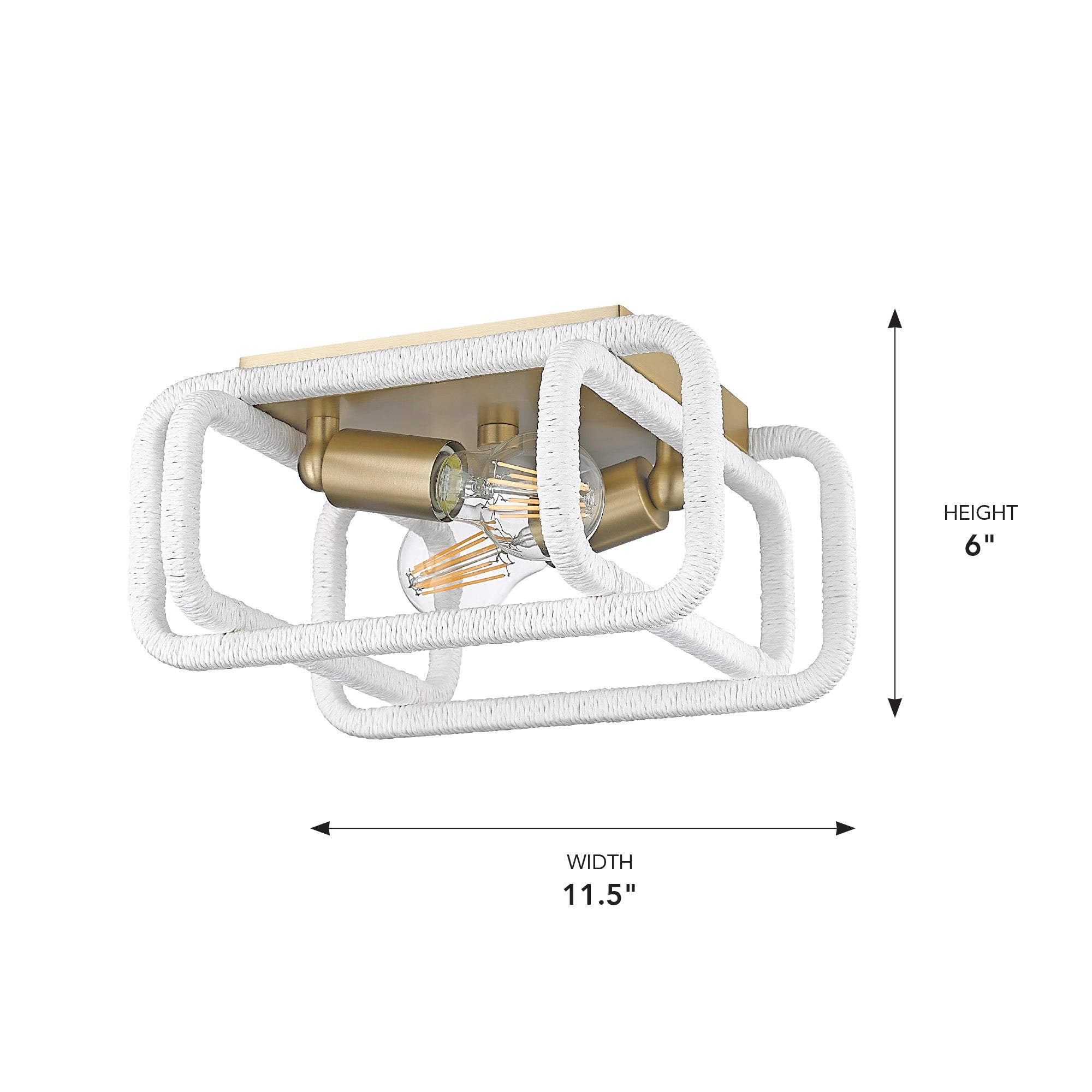 Camden 2-light Flush Mount in Brushed Champagne Brass