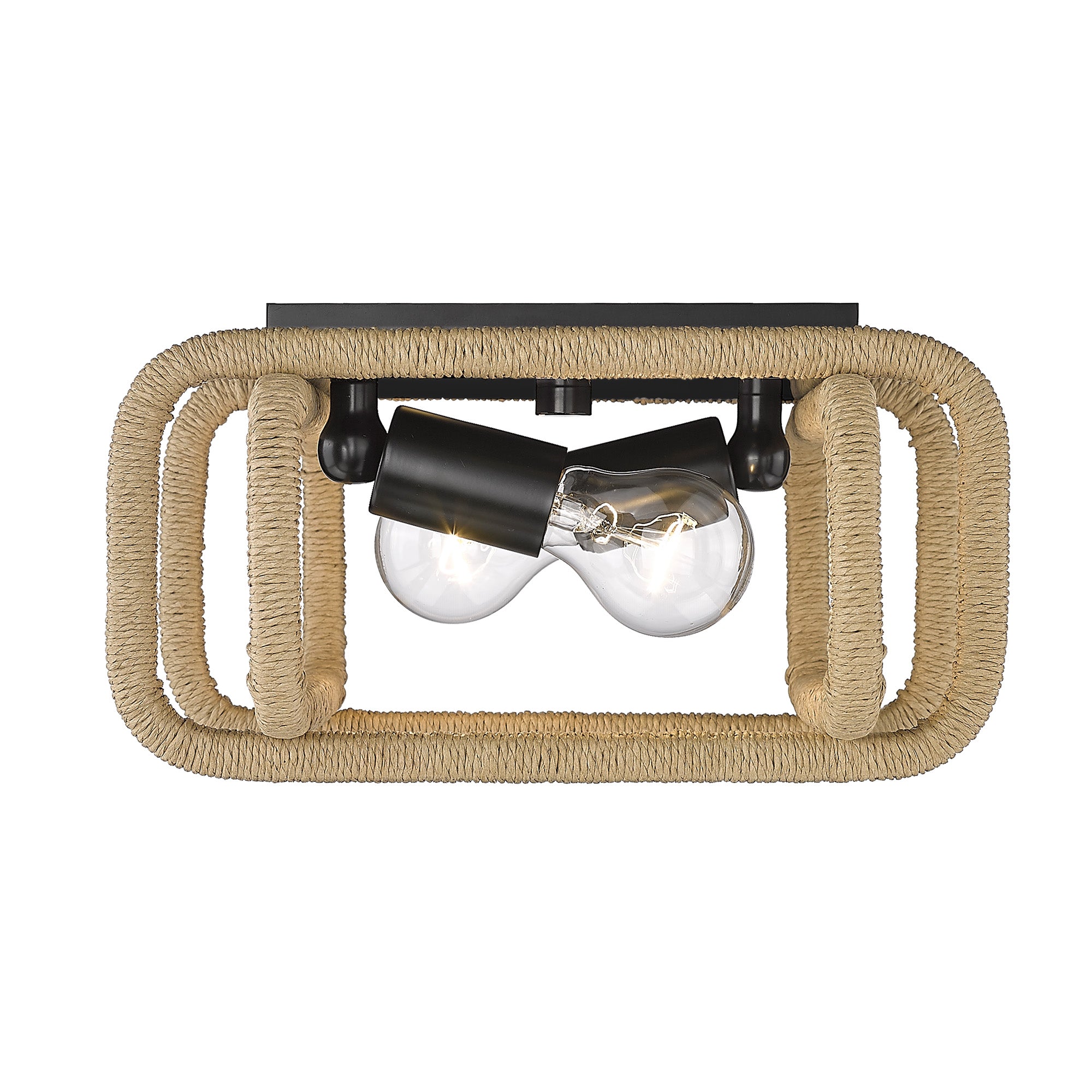 Camden 2-light Flush Mount in Matte Black