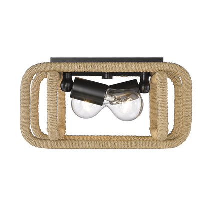 Camden 2-light Flush Mount in Matte Black