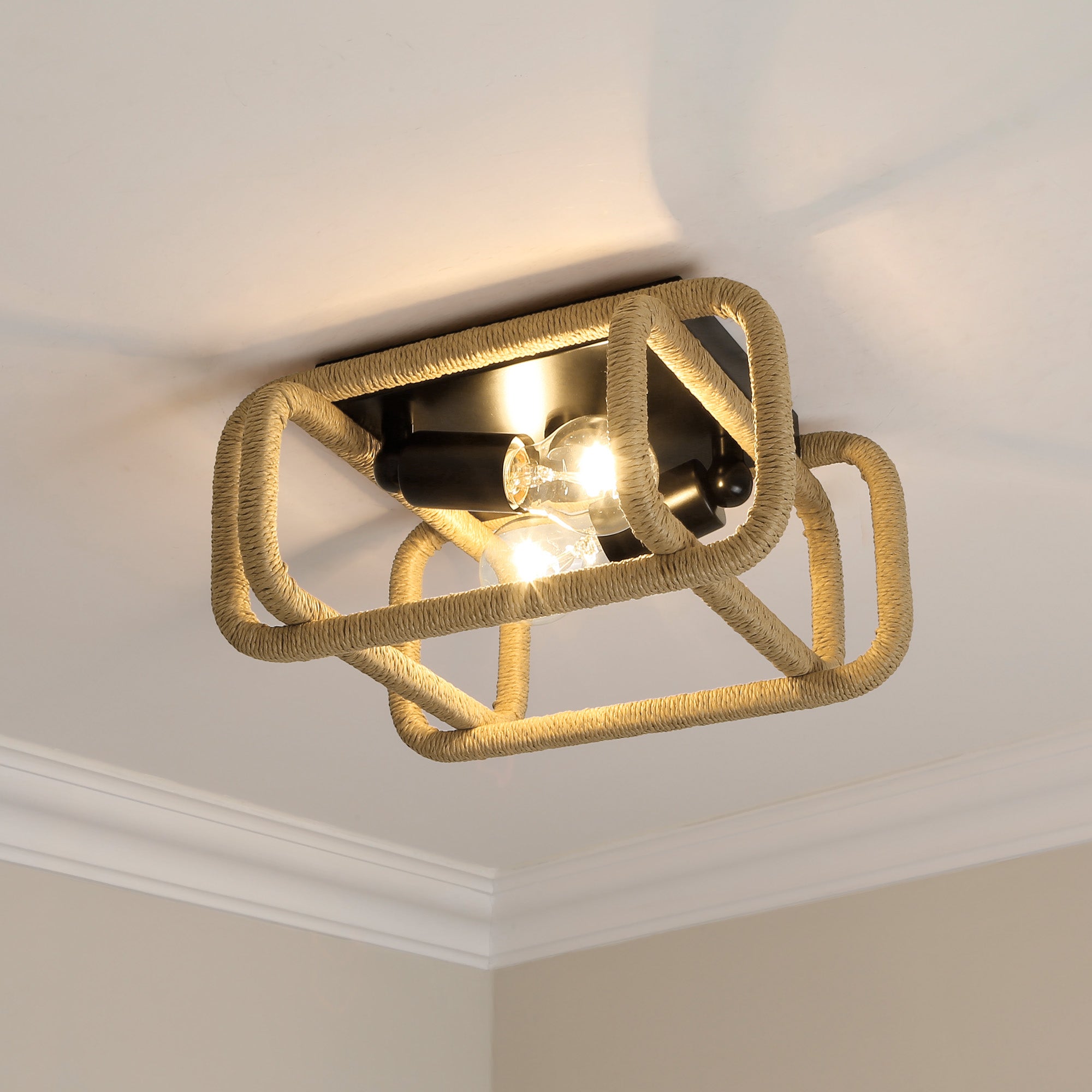 Camden 2-light Flush Mount in Matte Black