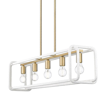Camden 5-light Island Light in Brushed Champagne Brass - - Golden Lighting