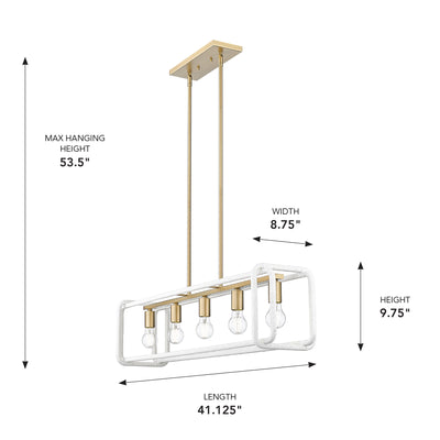 Camden 5-light Island Light in Brushed Champagne Brass