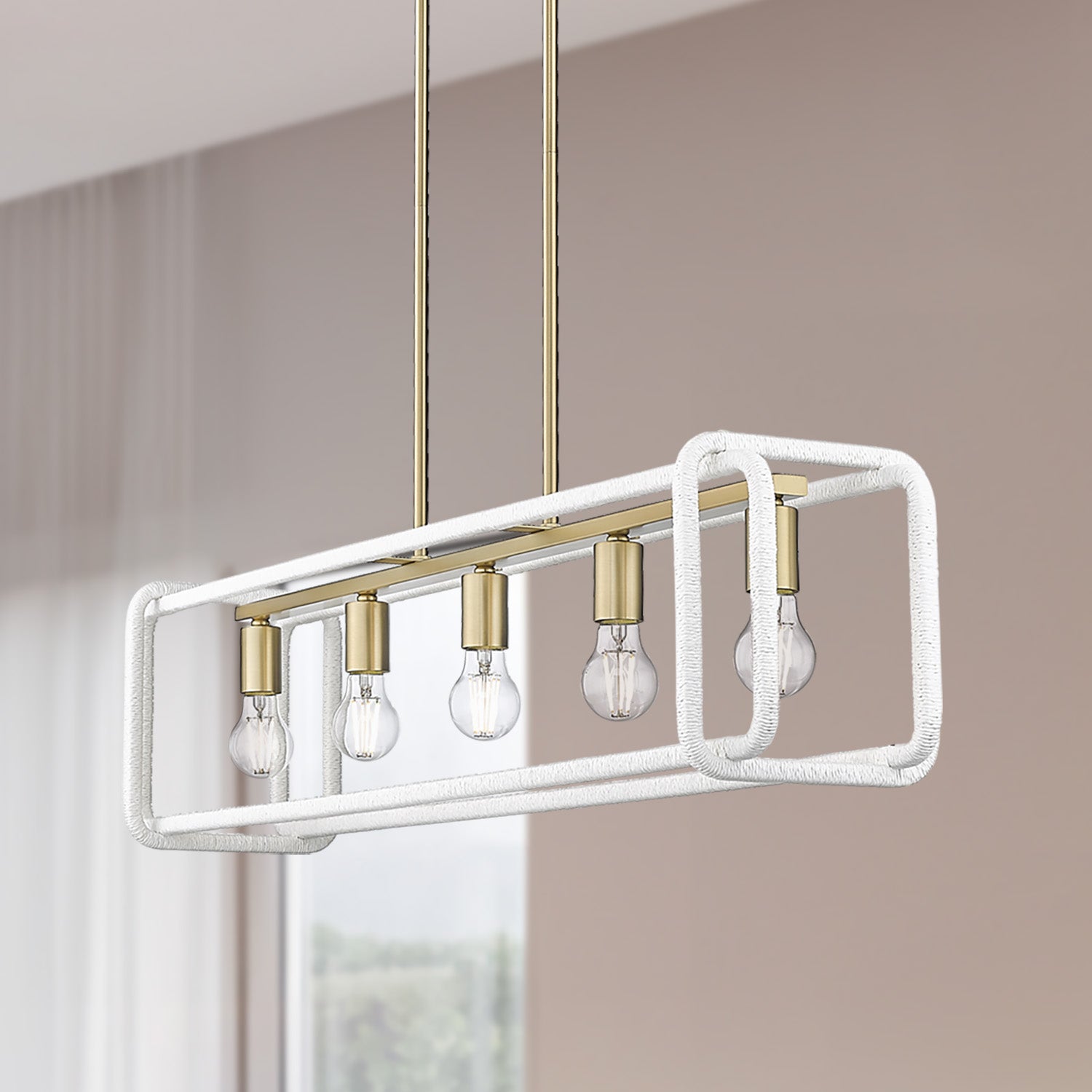 Camden 5-light Island Light in Brushed Champagne Brass