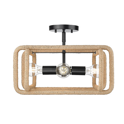 Camden 4-light Semi-Flush Mount in Matte Black