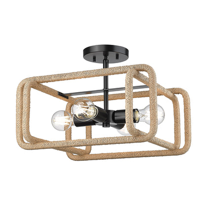 Camden 4-light Semi-Flush Mount in Matte Black