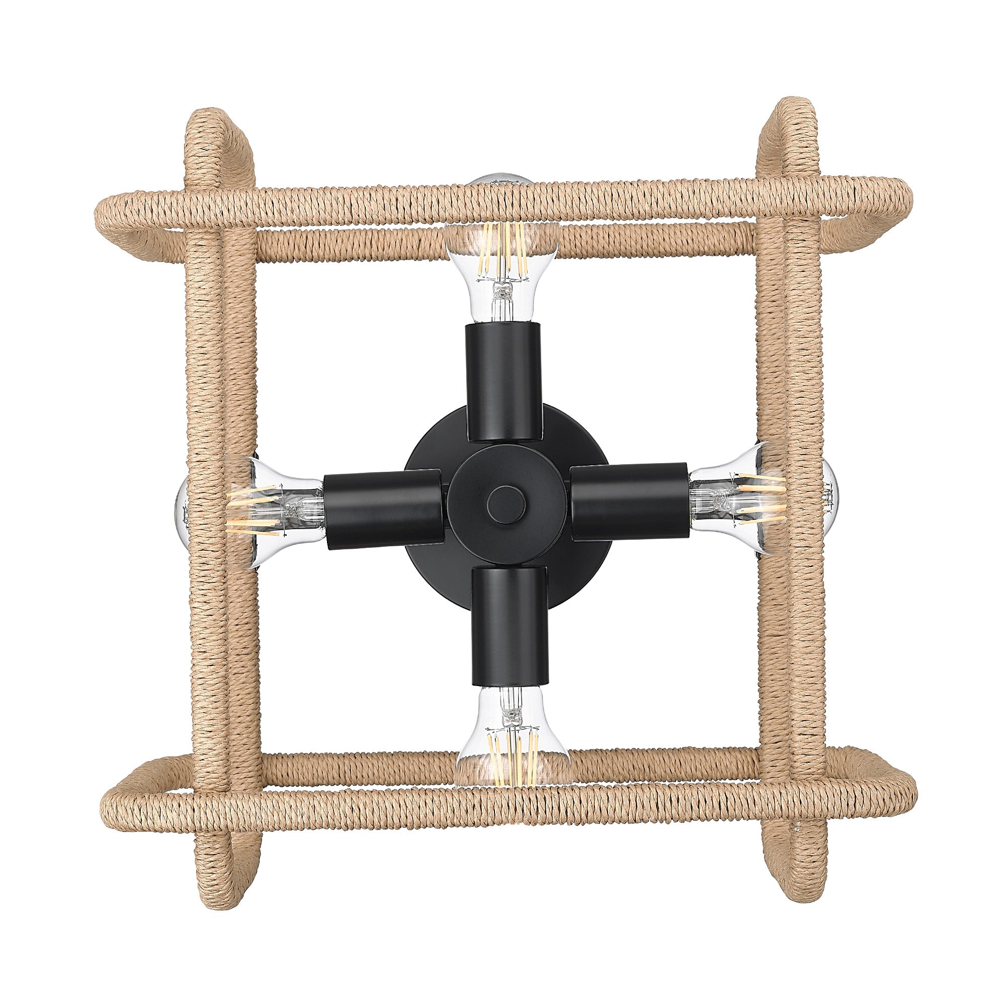 Camden 4-light Semi-Flush Mount in Matte Black
