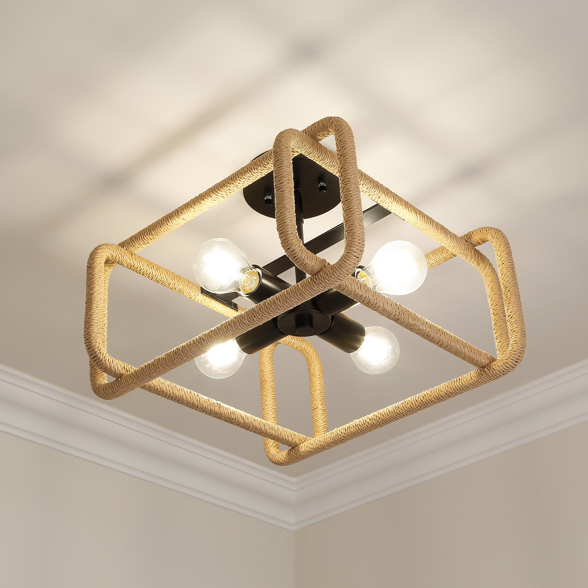 Camden 4-light Semi-Flush Mount in Matte Black